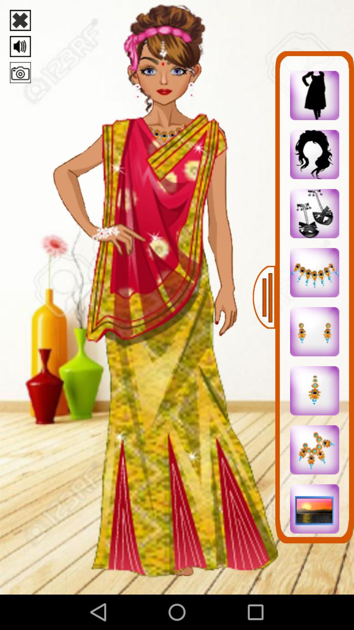 Dress up the beautiful Indian girl